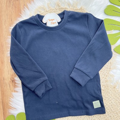 Conj. Blusa Manga Longa Keep Rolling e Calça de Moletom - Marinho e Verde